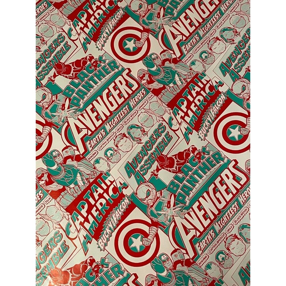 Marvel Avengers Gift Wrapping Paper Two 20 sqft Black Panther Ant Man Kids Party